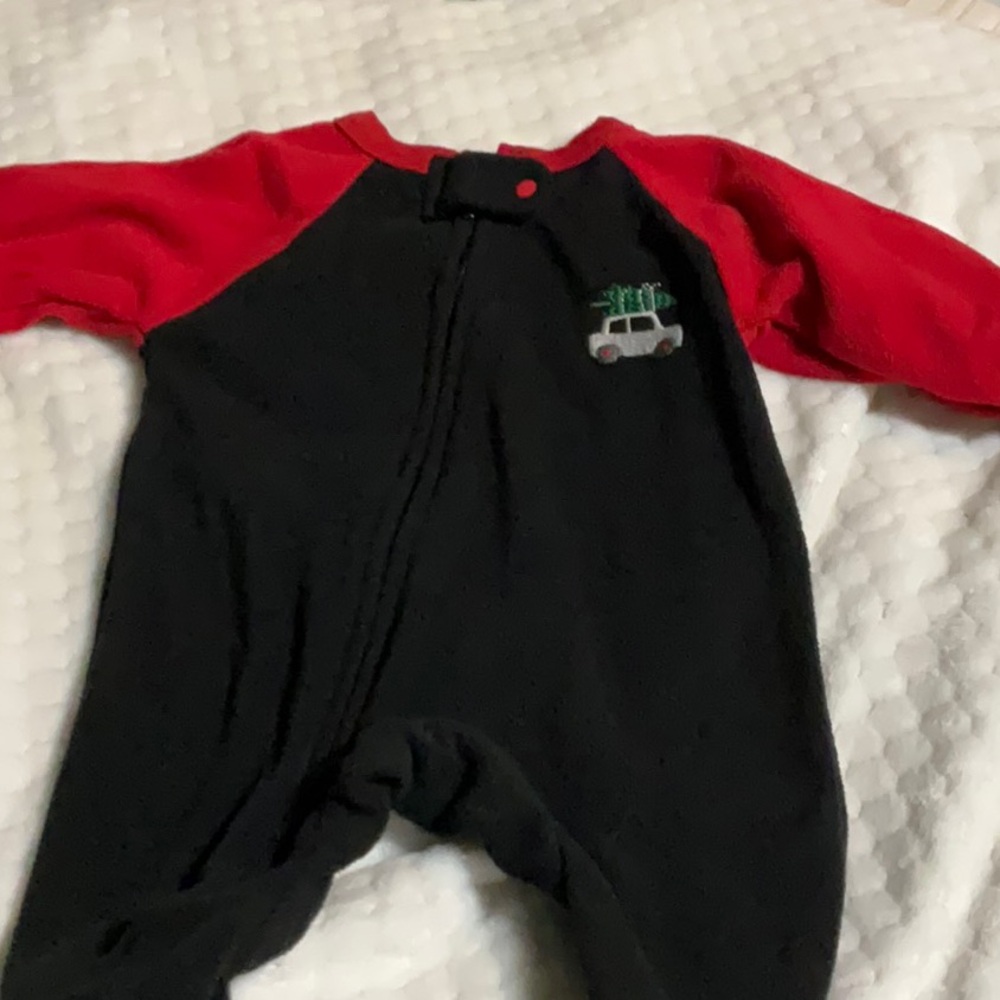 Gerber Red and Black Footies One Piece with Zipper Closure